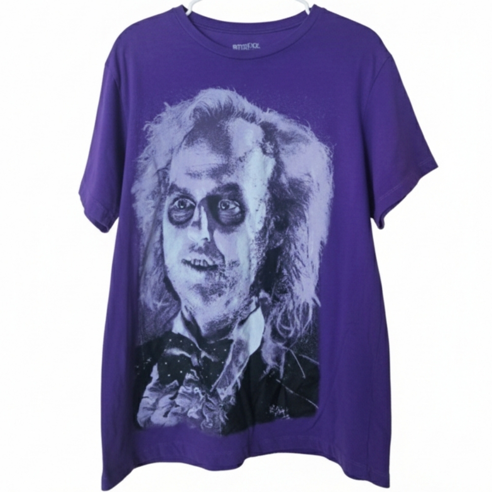 Beetlejuice Michael Keaton Purple Graphic Tee - Size XL